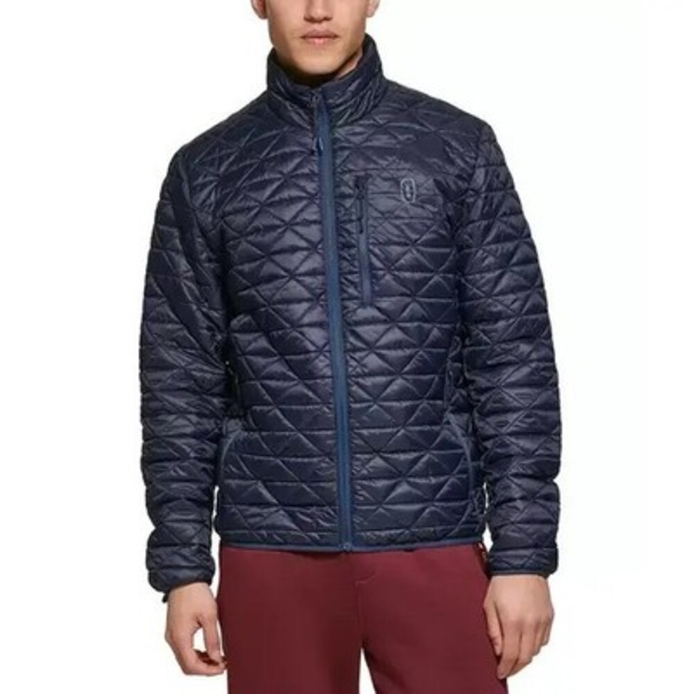 BASS OUTDOOR Delta Diamond Quilted Packable Puffer Jacket Men's Small Navy